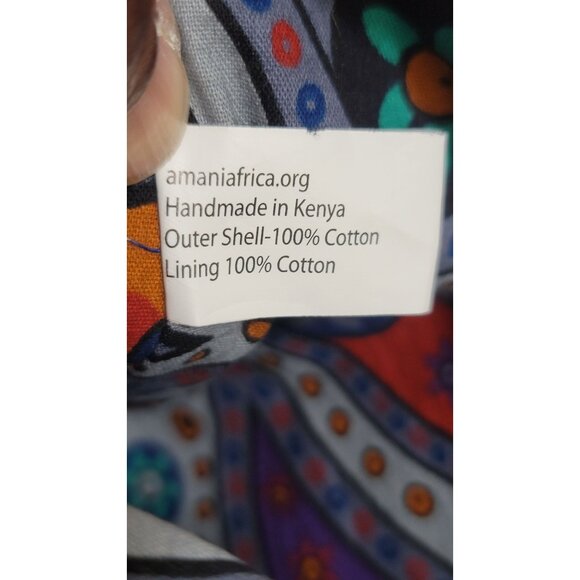 Amani Ya JUU Handcrafted Gray & White Crossbody Bag With Geometric Print Size s - Picture 6 of 8